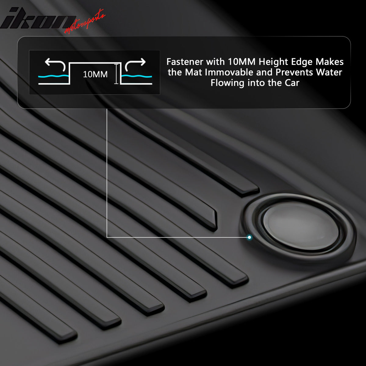 Fits 19-25 Volvo S60/19-21 V60 Floor Mats TPE All Weather IKON Style 3D Carpets