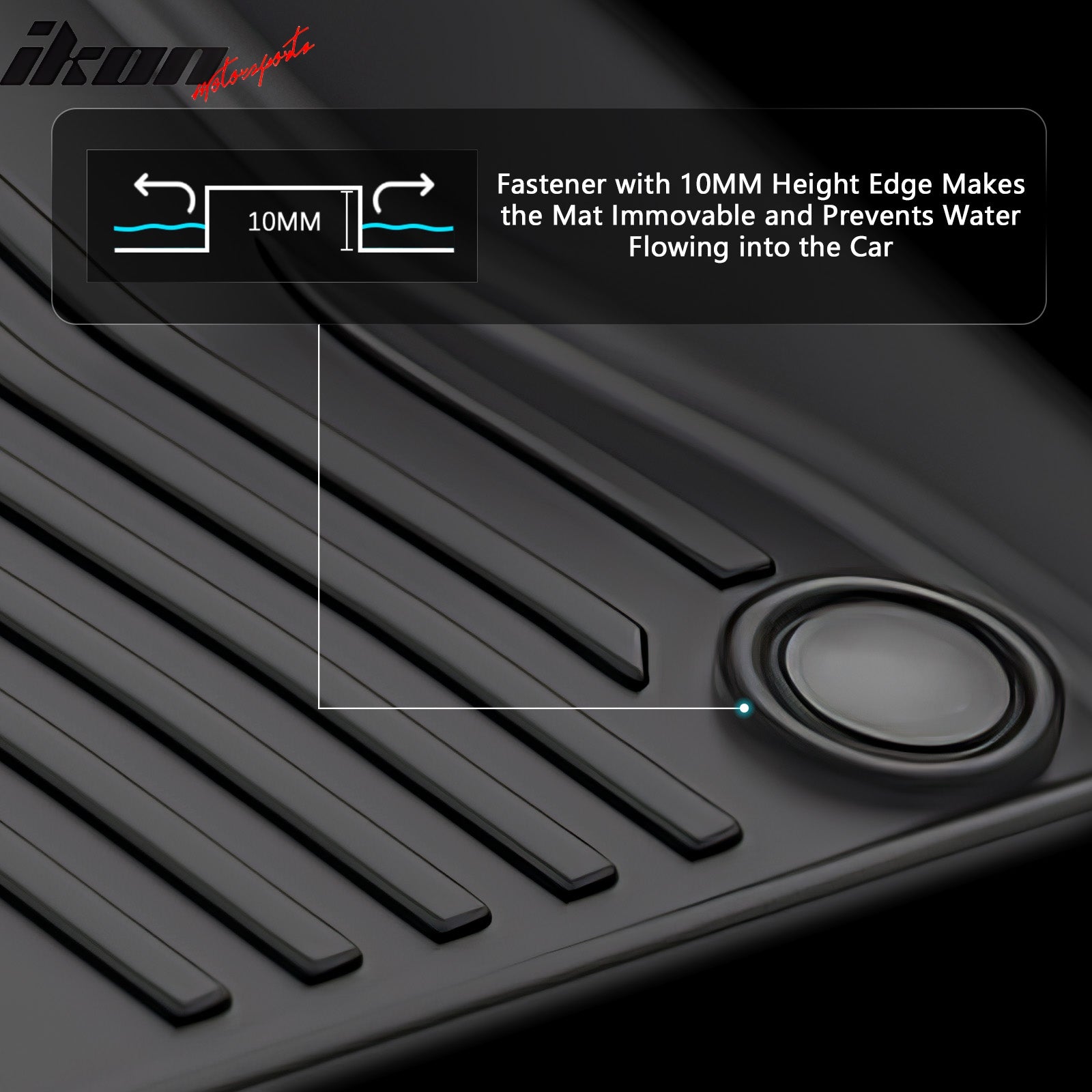 Fits 19-25 Volvo S60/19-21 V60 Floor Mats TPE All Weather IKON Style 3D Carpets