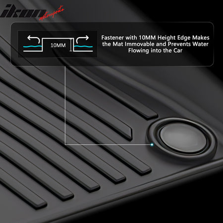 Fits 19-25 Volvo S60/19-21 V60 Floor Mats TPE All Weather IKON Style 3D Carpets