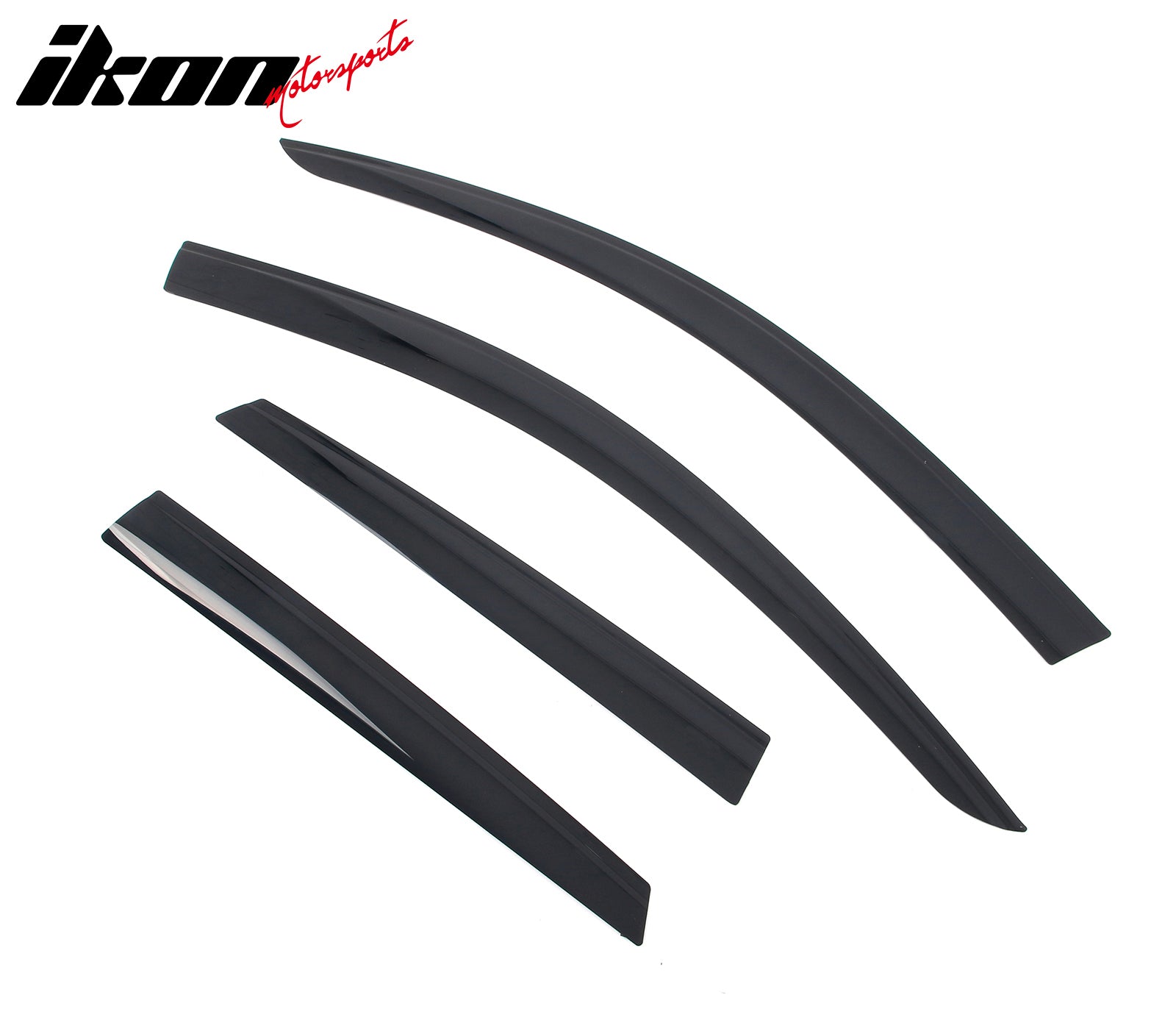IKON MOTORSPORTS Tape on Low Profile Window Visors, Compatible with 2019-2025 Audi Q3 (Not Fit Sportback Models), Acrylic Smoke/Tinted Rain Guards, Side Window Wind Deflectors 4PCS