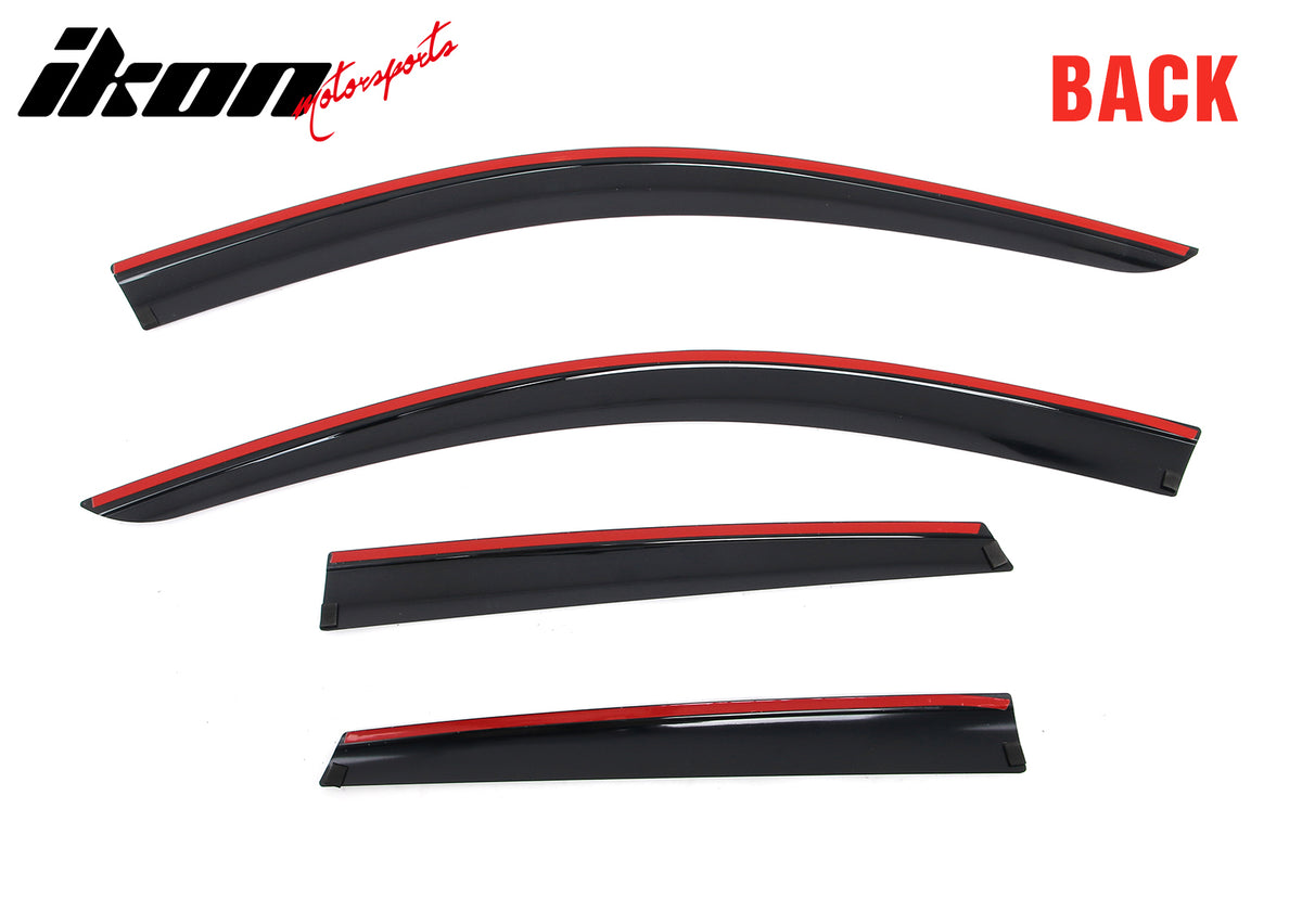 Fits 19-25 Audi Q3 Low Profile Style Tape-On Window Visors Vent Rain Deflectors