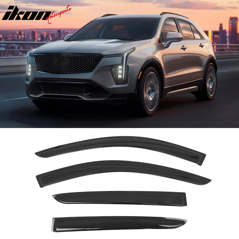2019 - 2025 Cadillac XT4 4PCS Tape on Window Visors Vent Rain Sun GuardsIkon Motorsports