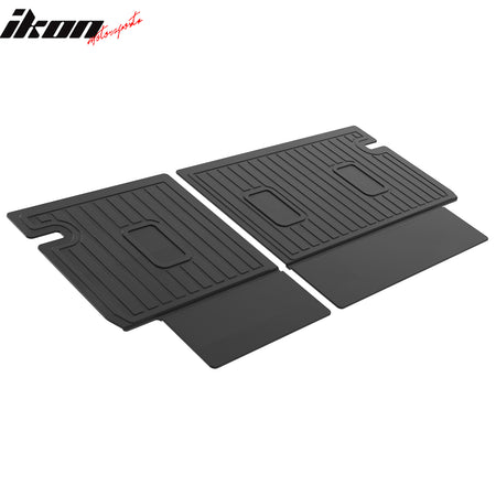 IKON MOTORSPORTS 3D TPE Backrest Mats, Compatible with 2019-2025 Cadillac XT4, All Weather Rear Seat Back Mat Cover Protector, Black