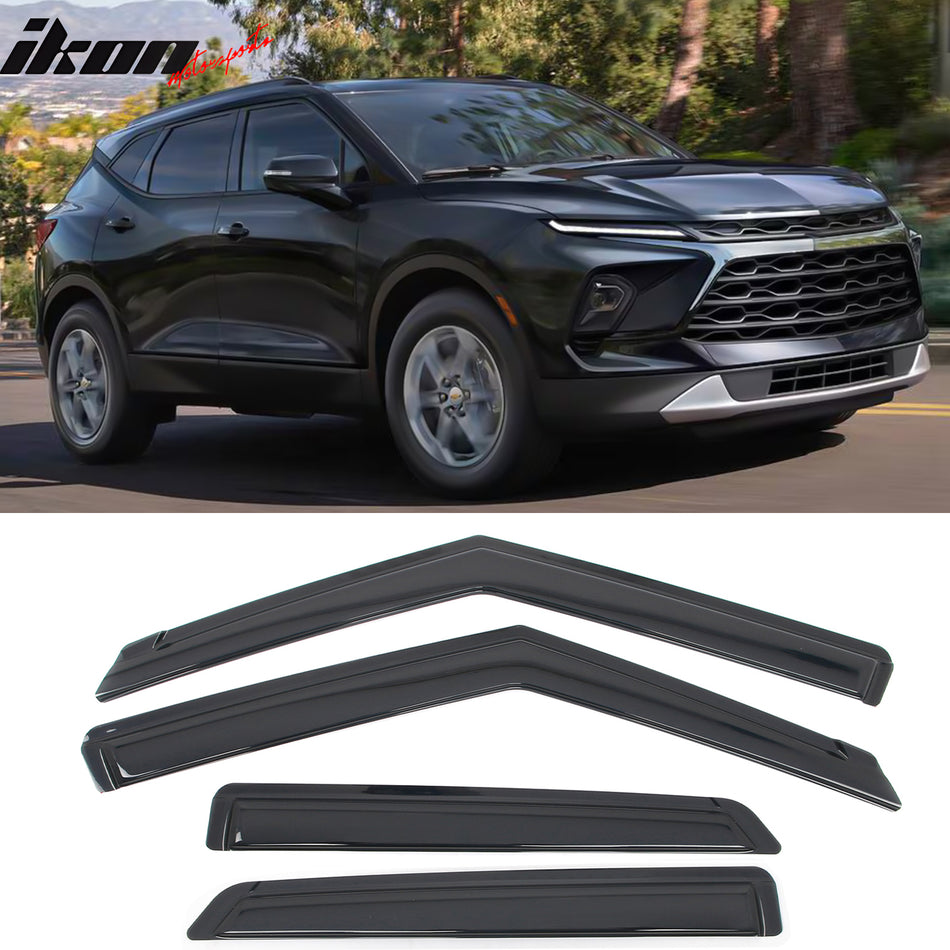 2019-2025 Chevrolet Blazer 4PC Smoke Window Visors Rain Guards Acrylic