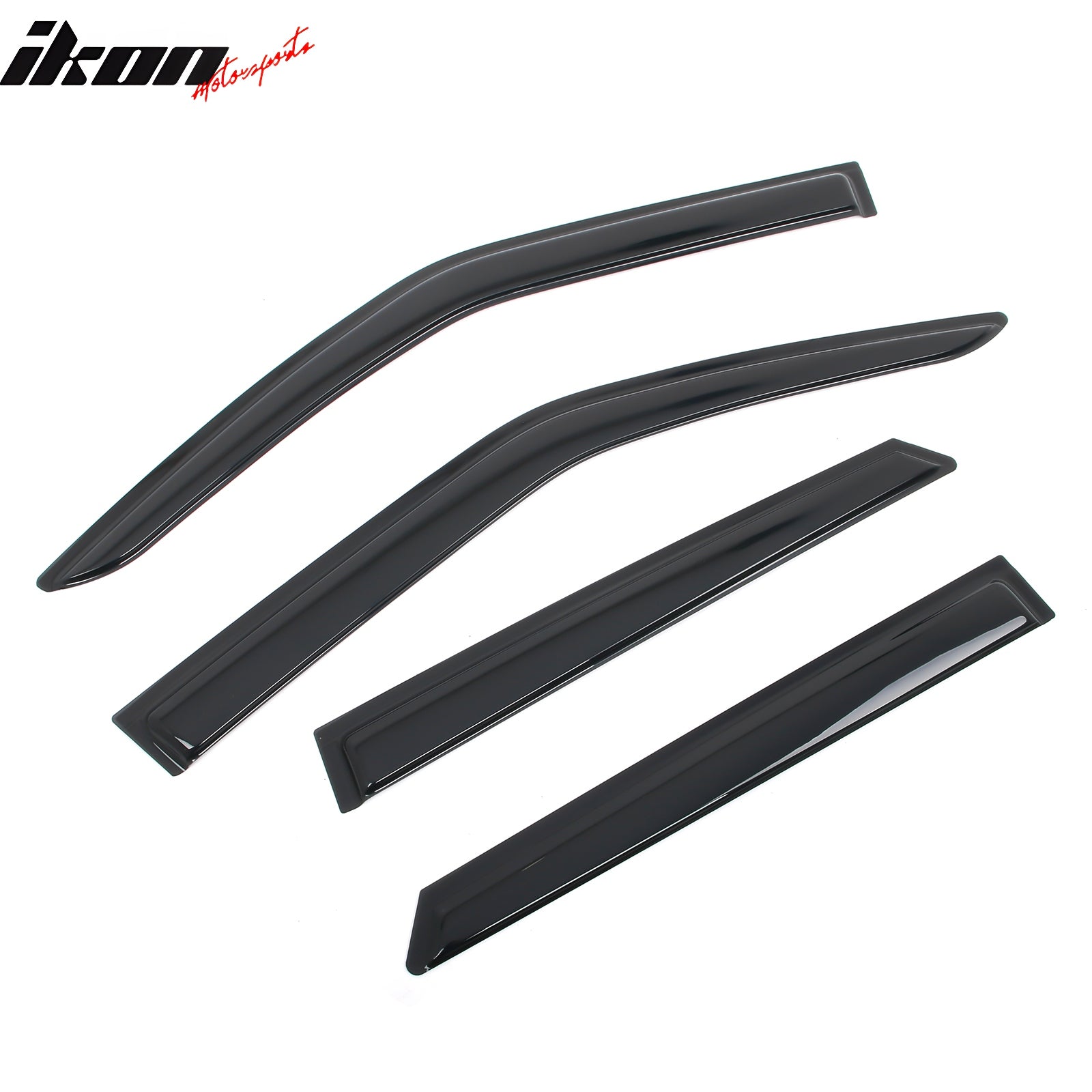 IKON MOTORSPORTS Tape on Window Visors Compatible with 2019-2025 Chevrolet Blazer, Acrylic Smoke/Tinted Rain Guards, Side Window Wind Deflectors 4PCS