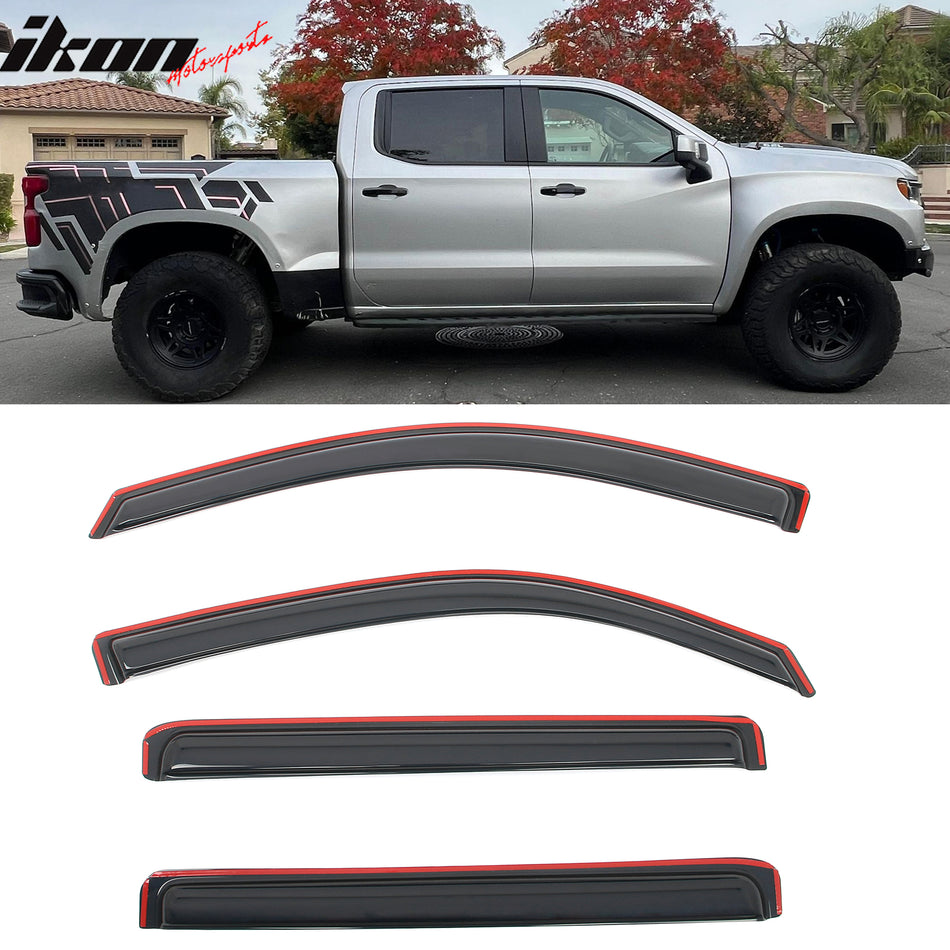 2019-2025 Chevy Silverado GMC Sierra 1500 2500 Crew Cab Window Visors