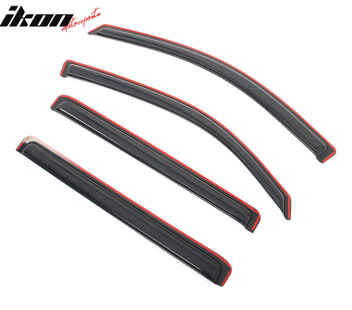 IKON MOTORSPORTS In Channel Window Visors Compatible with 2019-2025 Chevy Silverado GMC Sierra 1500 LTD Limited 2500 3500 HD Crew Cab, Acrylic Smoke Rain Guards, Side Window Wind Deflectors 4PC