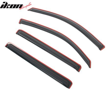 IKON MOTORSPORTS In Channel Window Visors Compatible with 2019-2025 Chevy Silverado GMC Sierra 1500 LTD Limited 2500 3500 HD Crew Cab, Acrylic Smoke Rain Guards, Side Window Wind Deflectors 4PC