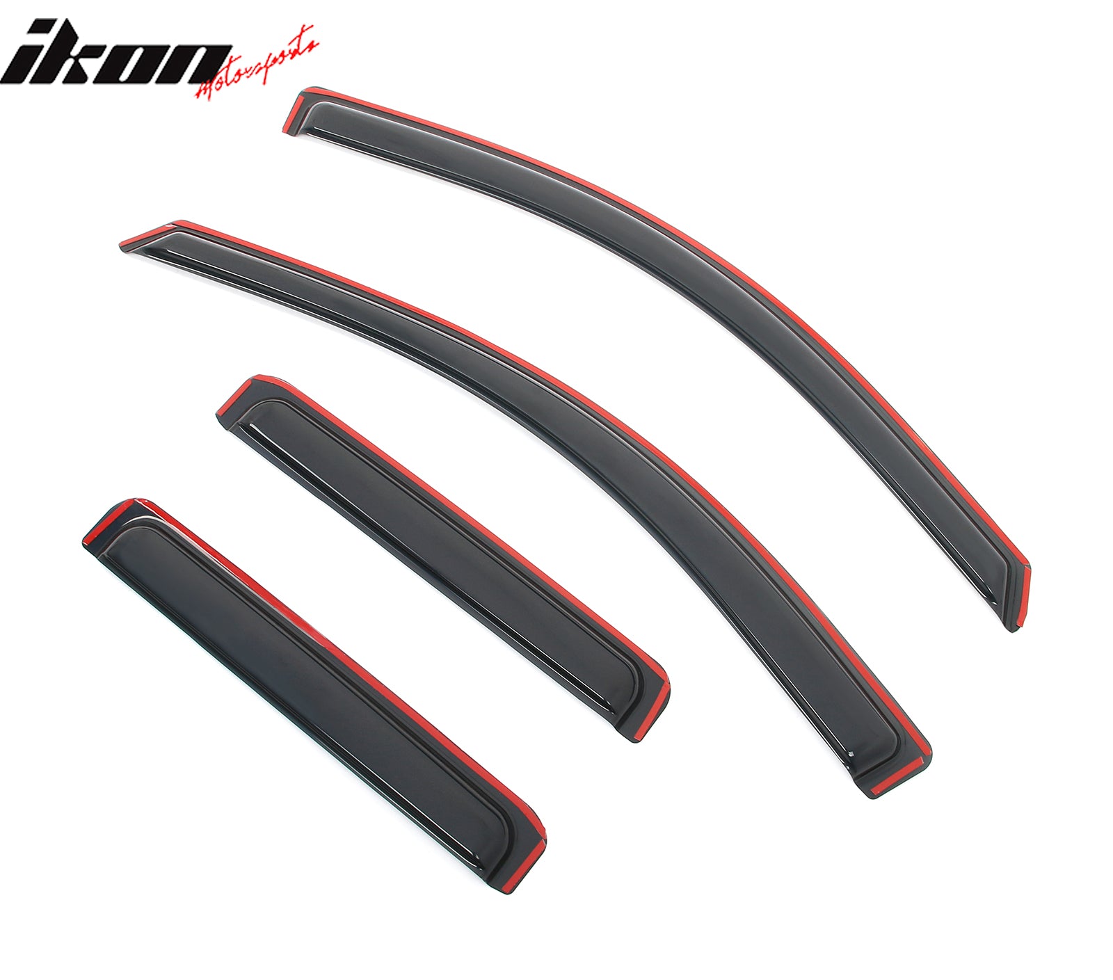 IKON MOTORSPORTS In Channel Window Visors Compatible with 19-25 Chevy Silverado GMC Sierra 1500 LTD Limited 2500 3500 HD Extended Cab, Acrylic Smoke Rain Guards, Side Window Wind Deflectors 4PC