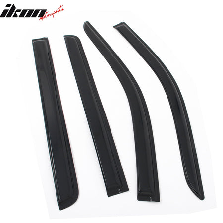 2019 - 2025 Chevy Silverado & GMC Sierra 1500 Crew Cab 4PC Window VisorsIkon Motorsports