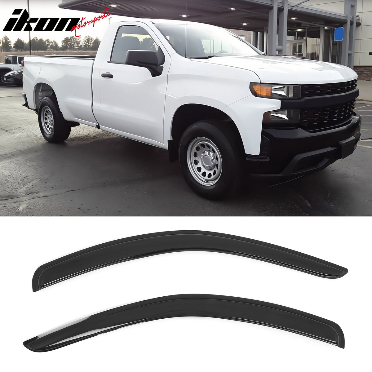 2019 - 2025 Chevy Silverado & GMC Sierra 1500 Standard Cab Window VisorsIkon Motorsports