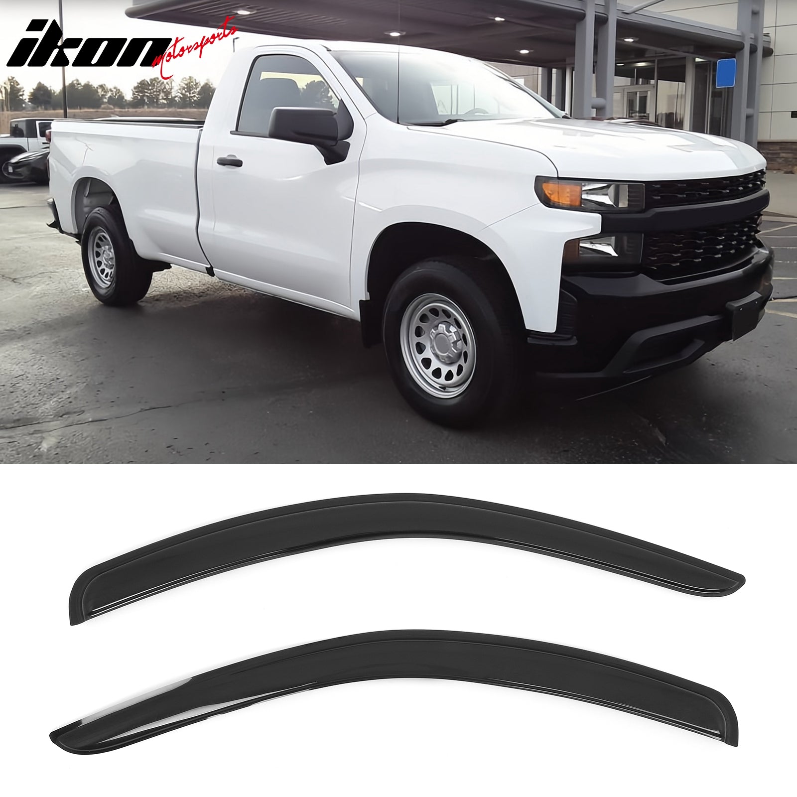 2019 - 2025 Chevy Silverado & GMC Sierra 1500 Standard Cab Window VisorsIkon Motorsports