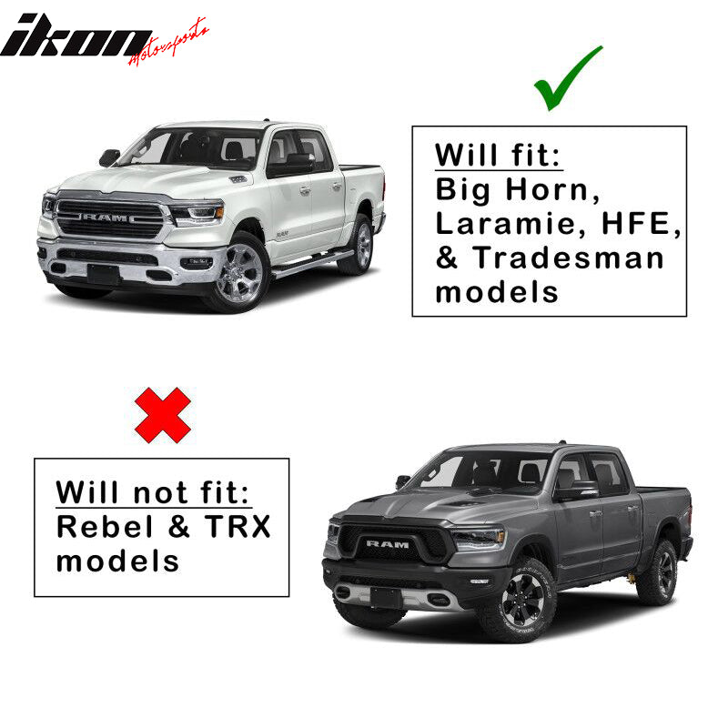 Fits 19-24 Dodge Ram 1500 OE V2 Style Textured Black Fender Flares PP 4PCS