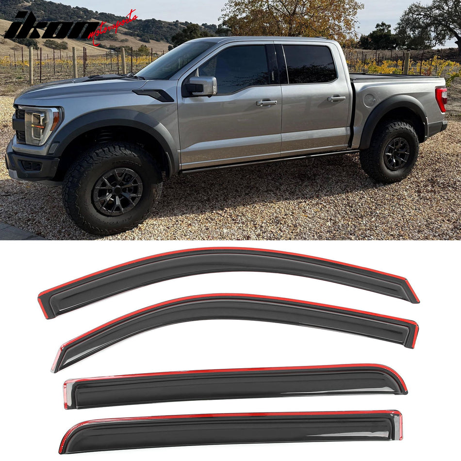 2019-2025 Dodge Ram 1500 Crew Cab In Channel Window Visors Guard 4PCS