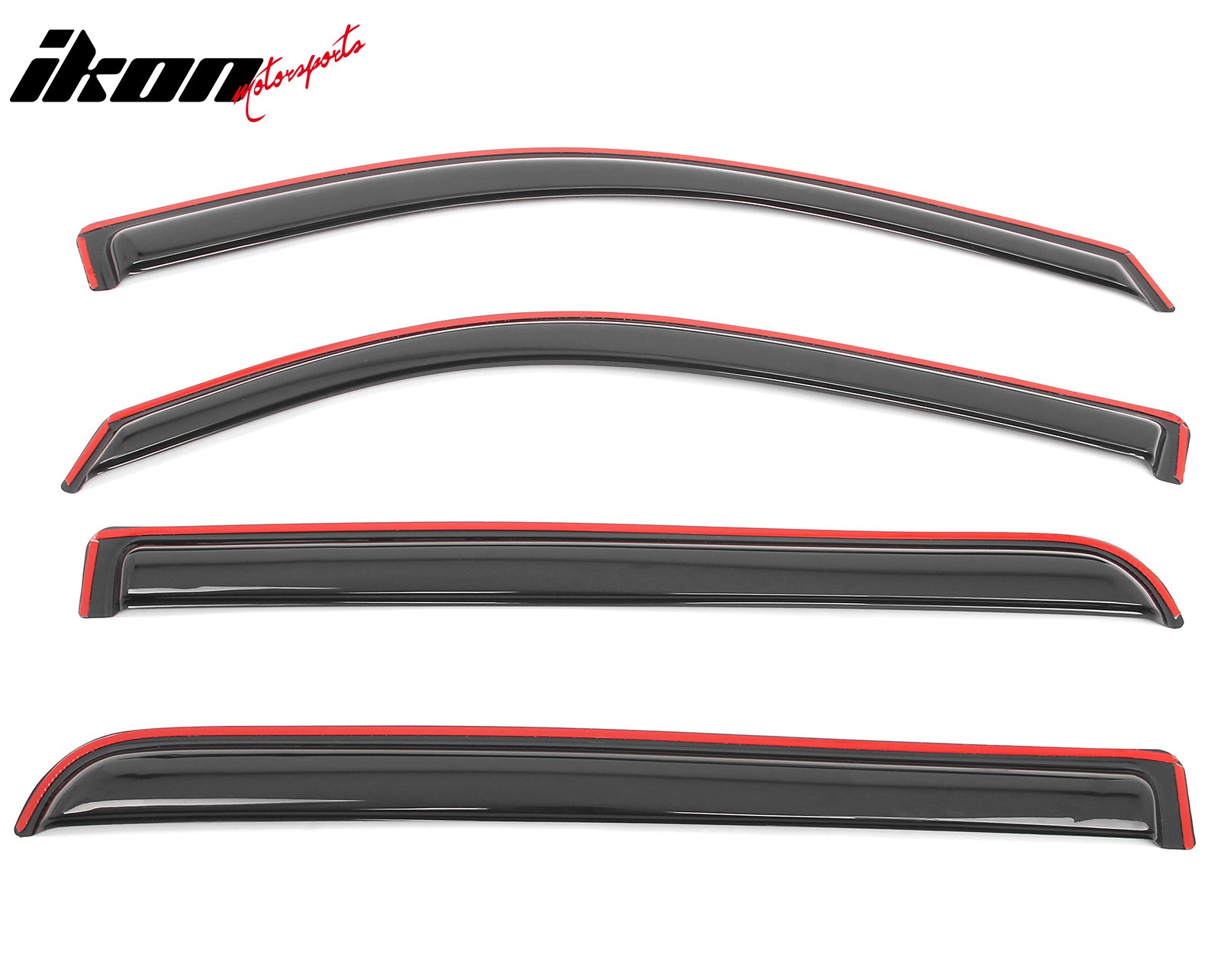 IKON MOTORSPORTS In Channel Window Visors Compatible with 2019-2025 Dodge Ram 1500 Crew Cab, Slim Style Acrylic Smoke Rain Guards, Side Window Wind Deflectors 4PCS