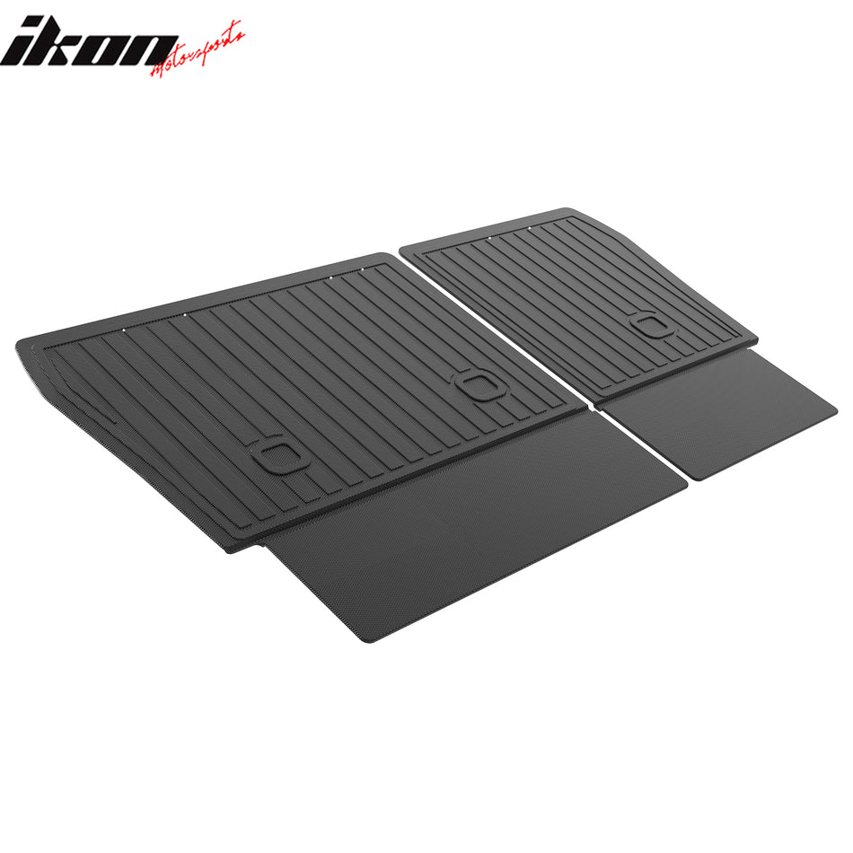 IKON MOTORSPORTS 3D TPE Backrest Mats, Compatible with 2019-2025 Infiniti QX50 & 2022-2025 QX55, All Weather Rear Seat Back Mat Cover Protector, Black