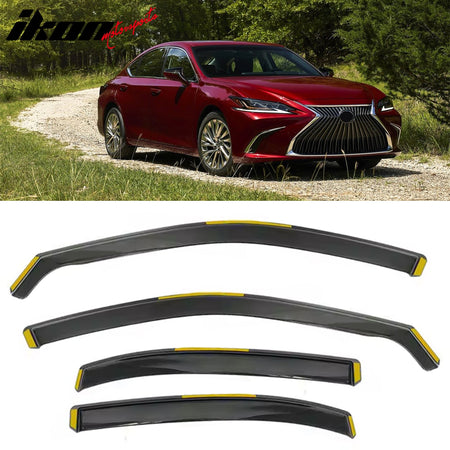 2019 - 2025 Lexus ES250 ES300h ES350 Side Window Visor Black In - ChannelIkon Motorsports
