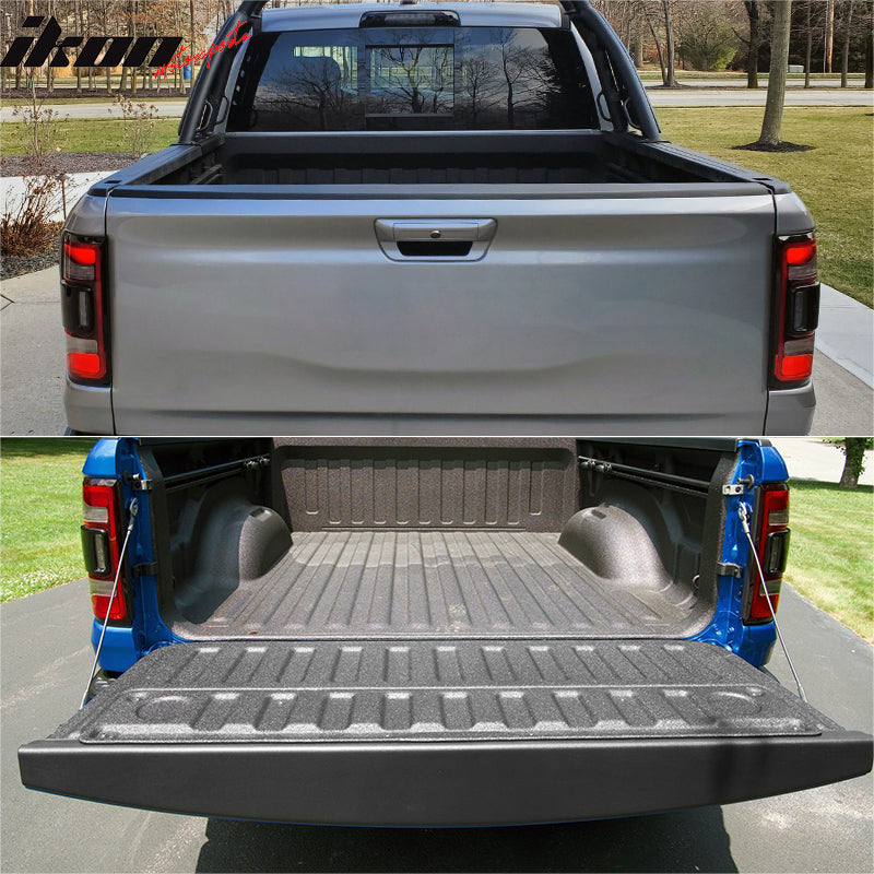 Fits 19-25 Ram 1500 Tailgate Cap Molding Cover Protector Trim Matte Black PP
