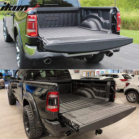Fits 19-25 Ram 1500 Tailgate Cap Molding Cover Protector Trim Matte Black PP