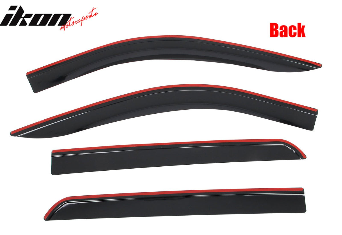 2019 - 2025 Silverado & Sierra Crew Cab Low Profile Style Window VisorsIkon Motorsports