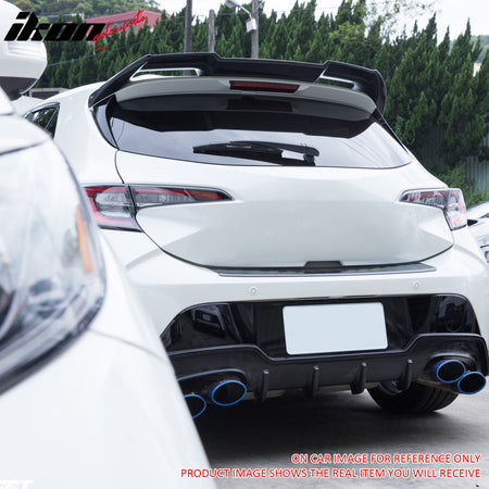 IKON MOTORSPORTS, Rear Window Roof Spoiler Compatible with 2019-2025 Toyota Corolla & 2023-2025 GR Corolla Hatchback, Sport J Style Unpainted Gray ABS Top Roofline Windshield Visor Spoiler Wing