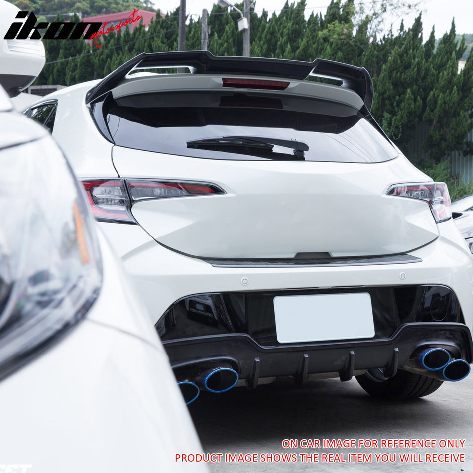 IKON MOTORSPORTS, Rear Window Roof Spoiler Compatible with 2019-2025 Toyota Corolla & 2023-2025 GR Corolla Hatchback, Sport J Style Unpainted Gray ABS Top Roofline Windshield Visor Spoiler Wing