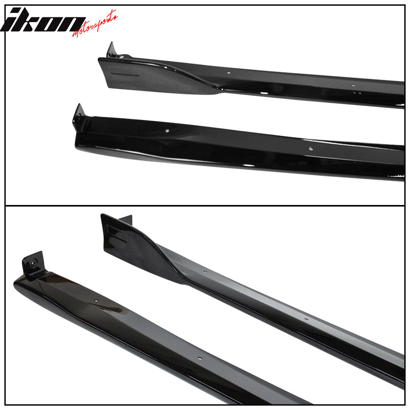 Fits 19-25 Toyota Corolla Hatchback Side Skirts Extension ABS Painted #218 Black