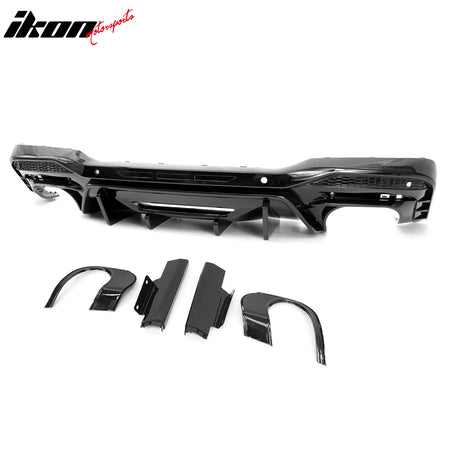 Fits 24-26 Ford Mustang V6/GT Rear Bumper Diffuser Competition Style Gloss Black