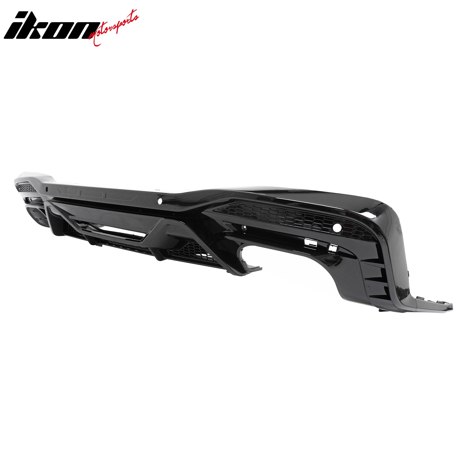 Fits 24-26 Ford Mustang V6/GT Rear Bumper Diffuser Dark Horse Style Gloss Black