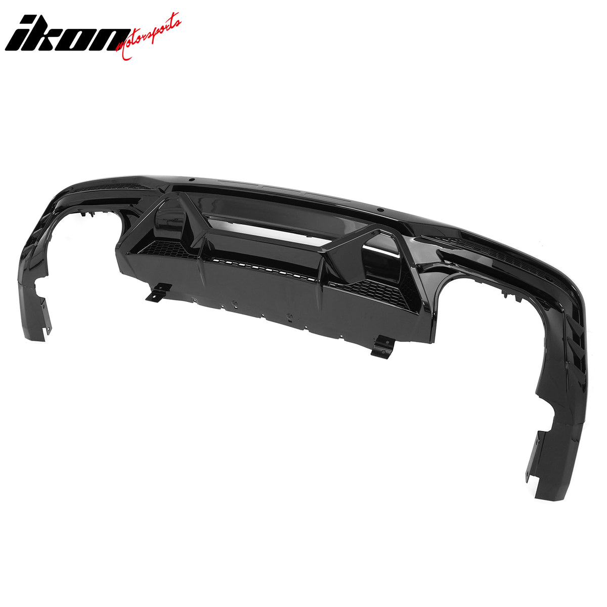 Fits 24-26 Ford Mustang V6/GT Rear Bumper Diffuser Dark Horse Style Gloss Black