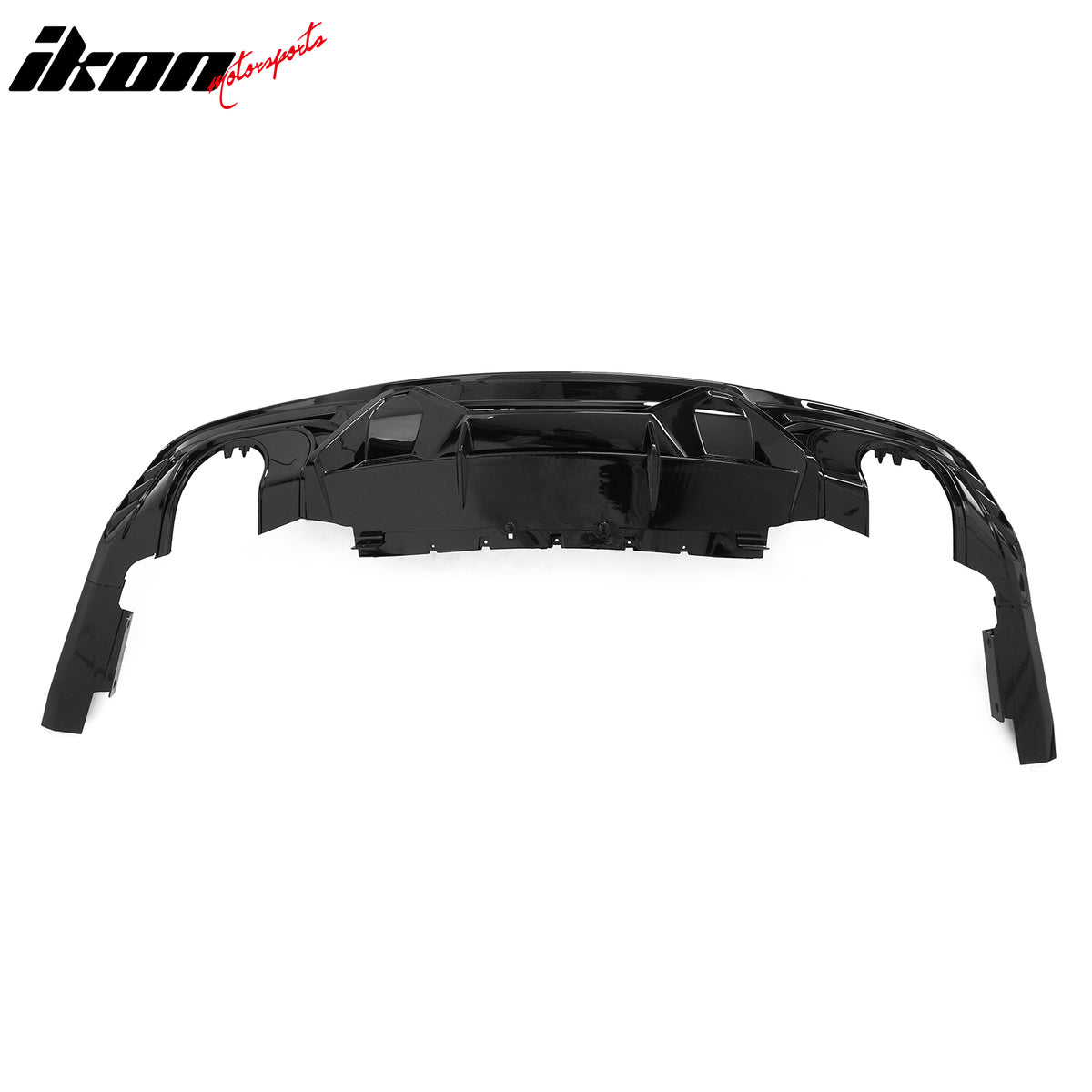 Fits 24-26 Ford Mustang V6/GT Rear Bumper Diffuser Dark Horse Style Gloss Black