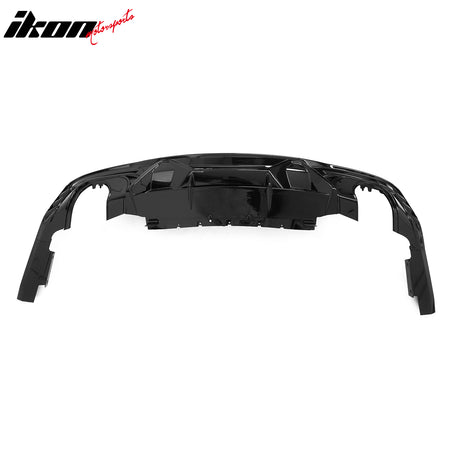 Fits 24-26 Ford Mustang V6/GT Rear Bumper Diffuser Dark Horse Style Gloss Black