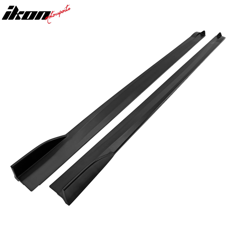 IKON MOTORSPORTS, Side Skirts Extention Compatible with 2019-2025 Toyota Corolla Hatchback 5DR, T Style Unpainted Black Rocker Panel Splitter Side Underbody Spoiler 2PCS