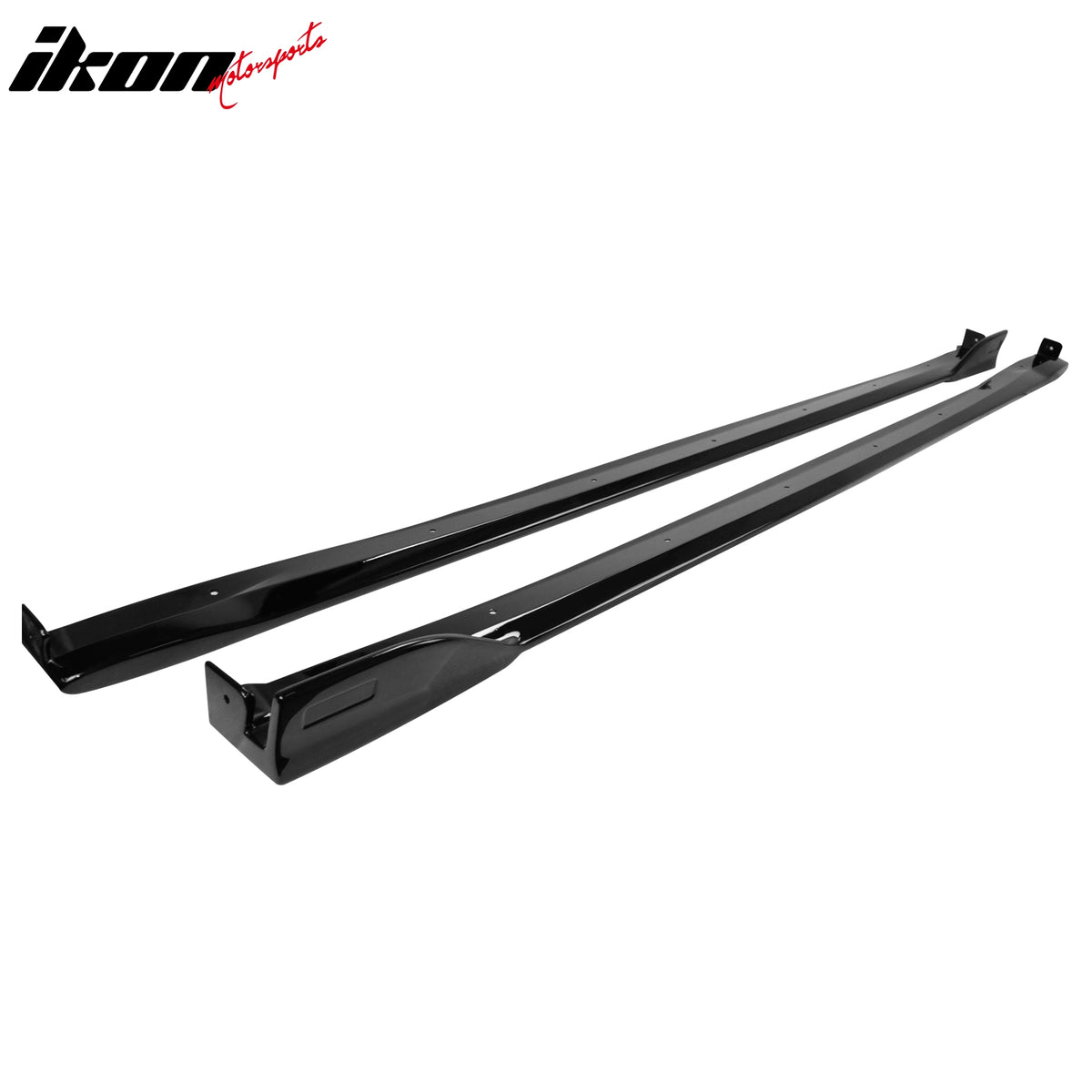 IKON MOTORSPORTS, Side Skirts Extention Compatible with 2019-2025 Toyota Corolla Hatchback 5DR, T Style Gloss Black Rocker Panel Splitter Side Underbody Spoiler 2PCS