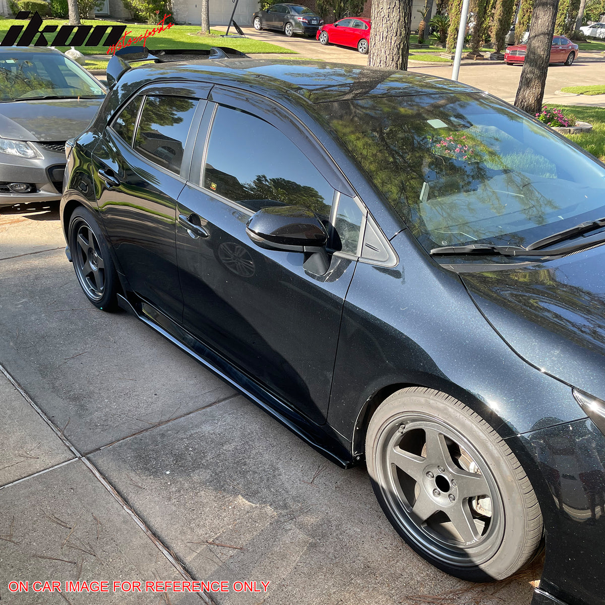 Fits 19-25 Toyota Corolla E210 Hatchback T Style Gloss Black Side Skirts Rocker