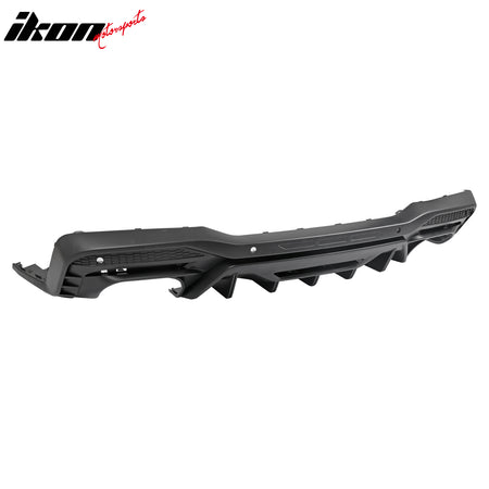 Fits 24-26 Ford Mustang V6/GT Rear Bumper Diffuser Rock Style Matte Black Lip