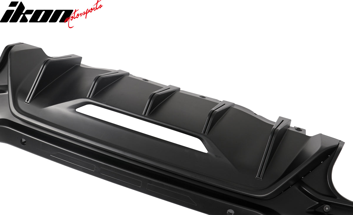 Fits 24-26 Ford Mustang V6/GT Rear Bumper Diffuser Rock Style Matte Black Lip