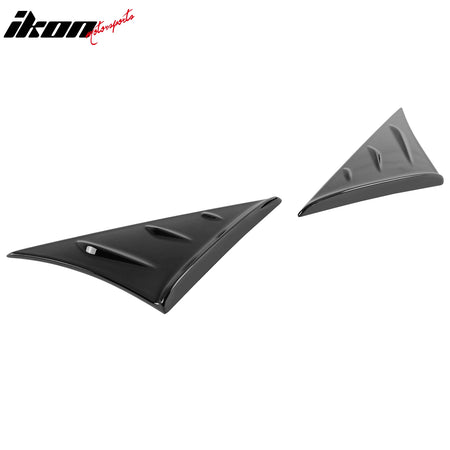 IKON MOTORSPORTS Side Window Louver Compatible with 2020-2025 Toyota GR Supra A90 A91, ABS Plastic Painted #D04 475 Black Pearl Metallic Rear Air Vent Scoop Shades Cover Blinds Trim 2PCS