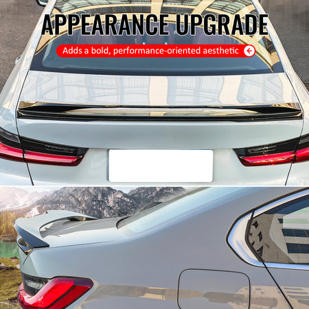 Fits 19-26 BMW G20 3-Series IKON Style Rear Trunk Spoiler Wing Lip Gloss Black