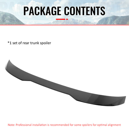 Fits 19-26 BMW G20 3-Series IKON Style Rear Trunk Spoiler Wing Lip Gloss Black