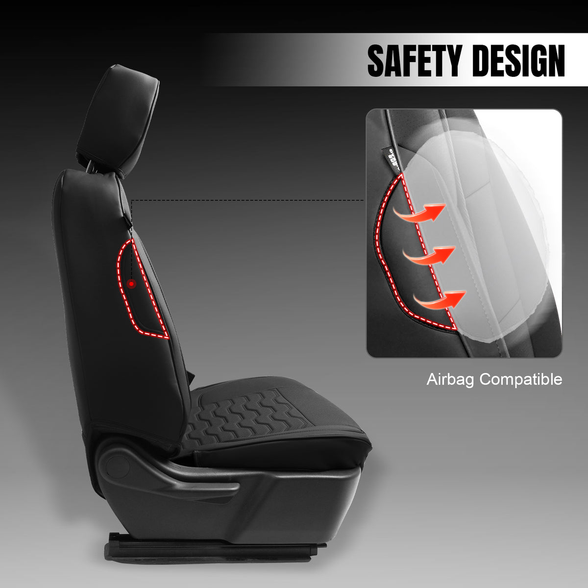 Fits 19-26 Chevy Silverado GMC Sierra 1500 2500HD 3500HD Front Seat Covers Black