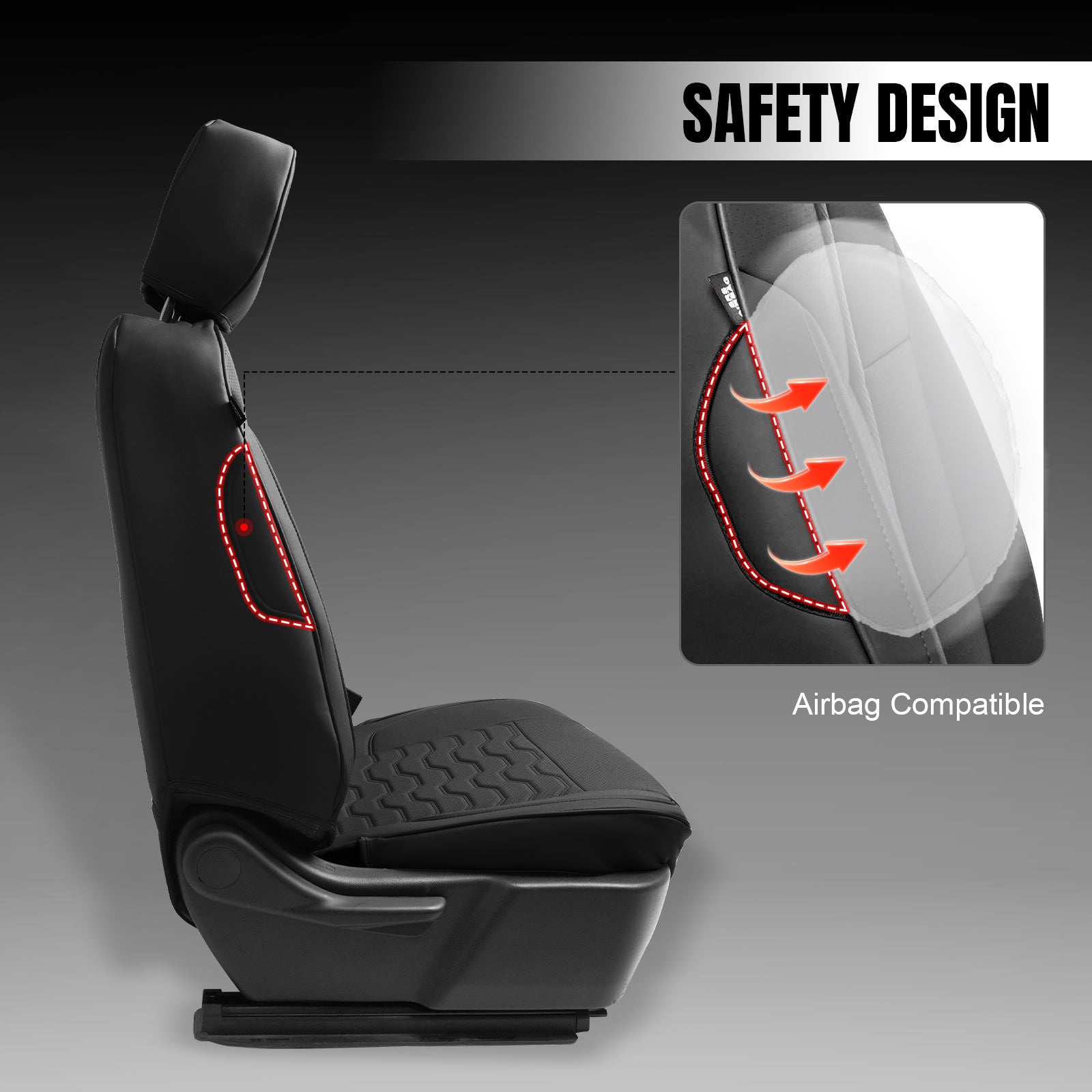 Fits 19-26 Chevy Silverado GMC Sierra 1500 2500HD 3500HD Front Seat Covers Black
