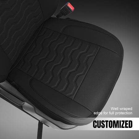 Fits 19-26 Chevy Silverado GMC Sierra 1500 2500HD 3500HD Front Seat Covers Black