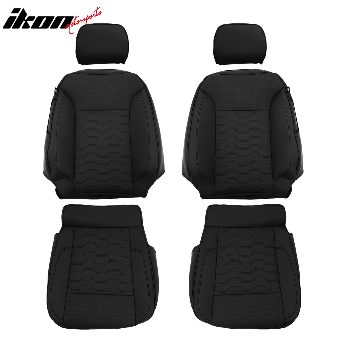 Fits 19-26 Chevy Silverado GMC Sierra 1500 2500HD 3500HD Front Seat Covers Black