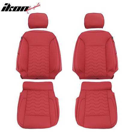 Fits 19-26 Chevy Silverado GMC Sierra 1500 2500HD 3500HD Front Seat Covers Red