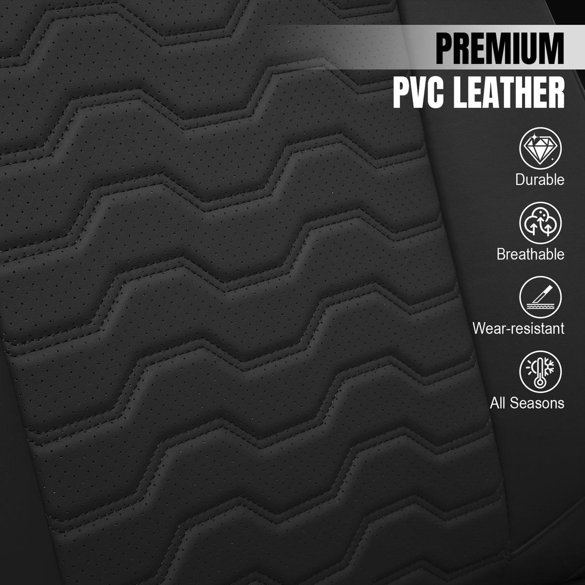 Fits 19-26 Chevy Silverado GMC Sierra 1500 2500 3500HD Seat Cover Full Set Black