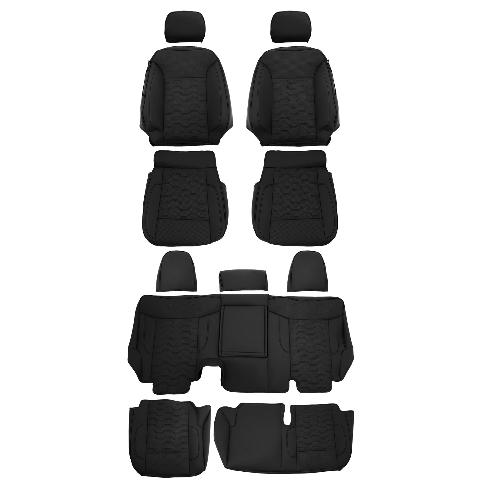 Fits 19-26 Chevy Silverado GMC Sierra 1500 2500 3500HD Seat Cover Full Set Black