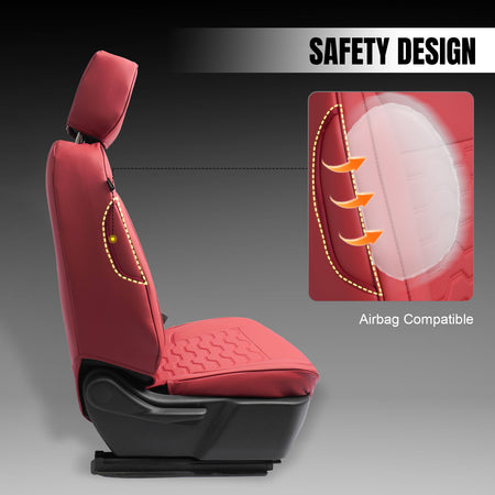 Fits 19-26 Chevy Silverado GMC Sierra 1500 2500HD 3500HD Seat Cover Full Set Red