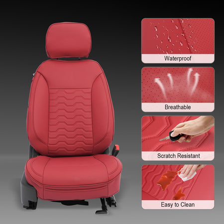 Fits 19-26 Chevy Silverado GMC Sierra 1500 2500HD 3500HD Seat Cover Full Set Red