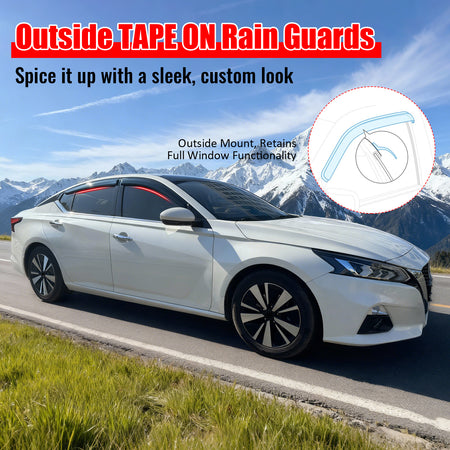 Fits 19-26 Nissan Altima Window Visors Smoke Acrylic Rain Sun Vent Shade 4PC Set